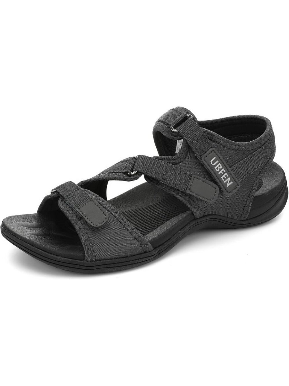 Women's Dark Grey Hiking Comfort Sport Walking Sandals Outdoor Athletic Sandals